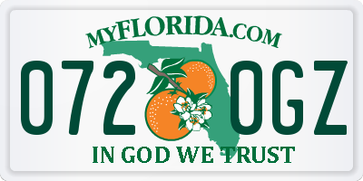 FL license plate 0720GZ
