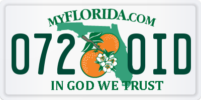 FL license plate 0720ID