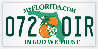 FL license plate 0720IR