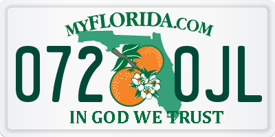 FL license plate 0720JL