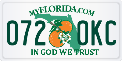 FL license plate 0720KC