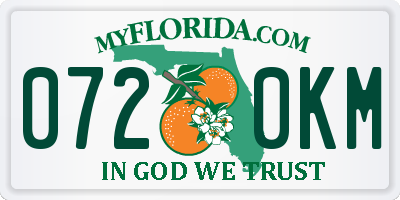 FL license plate 0720KM