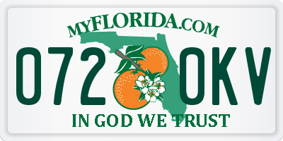 FL license plate 0720KV