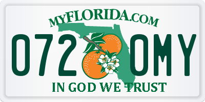 FL license plate 0720MY