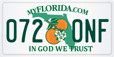 FL license plate 0720NF