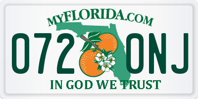 FL license plate 0720NJ