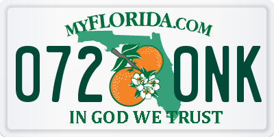 FL license plate 0720NK