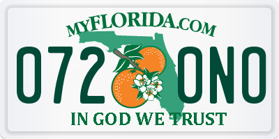 FL license plate 0720NO