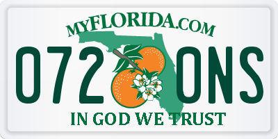 FL license plate 0720NS
