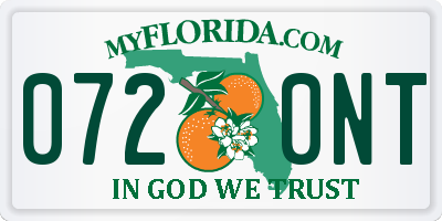 FL license plate 0720NT