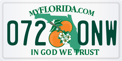 FL license plate 0720NW