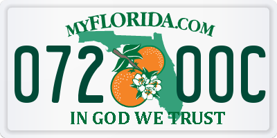 FL license plate 0720OC