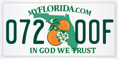 FL license plate 0720OF