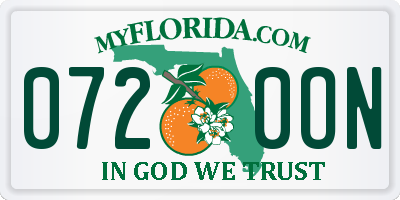 FL license plate 0720ON