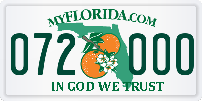 FL license plate 0720OO