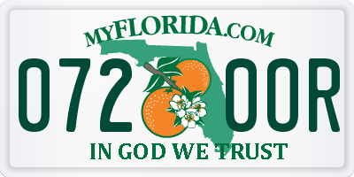 FL license plate 0720OR