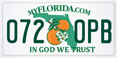 FL license plate 0720PB