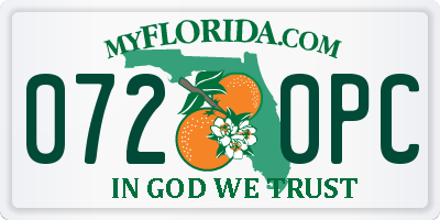 FL license plate 0720PC