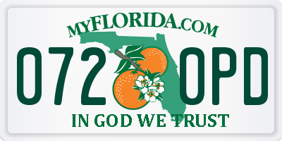 FL license plate 0720PD