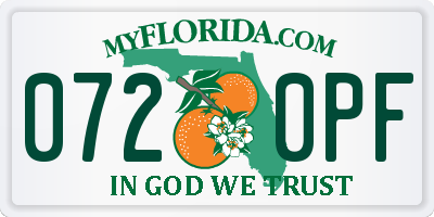 FL license plate 0720PF