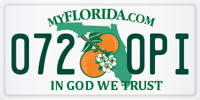 FL license plate 0720PI