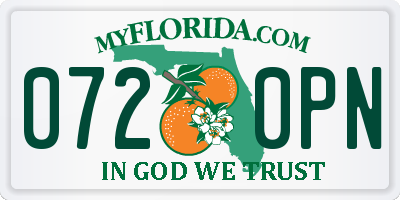 FL license plate 0720PN