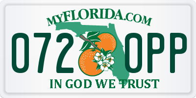 FL license plate 0720PP