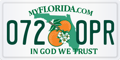 FL license plate 0720PR
