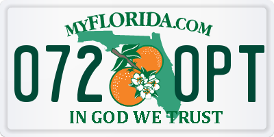 FL license plate 0720PT