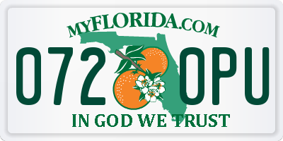 FL license plate 0720PU