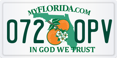 FL license plate 0720PV