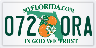 FL license plate 0720RA