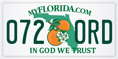 FL license plate 0720RD