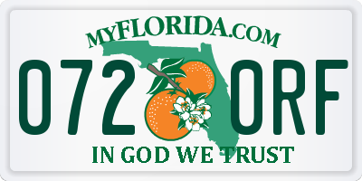 FL license plate 0720RF