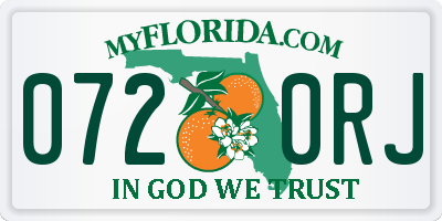 FL license plate 0720RJ