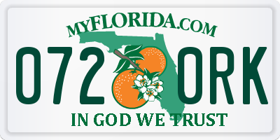 FL license plate 0720RK