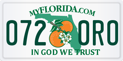 FL license plate 0720RO