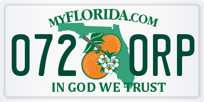 FL license plate 0720RP