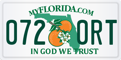 FL license plate 0720RT
