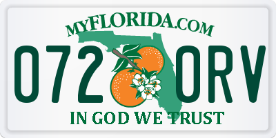 FL license plate 0720RV
