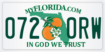 FL license plate 0720RW