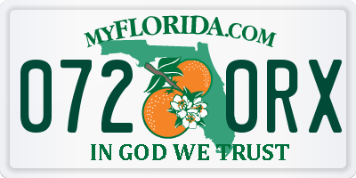 FL license plate 0720RX
