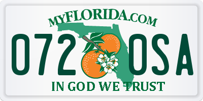 FL license plate 0720SA