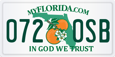 FL license plate 0720SB