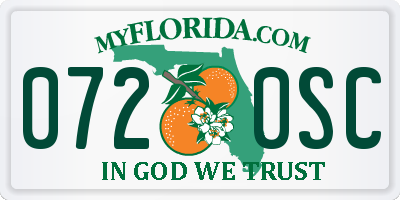 FL license plate 0720SC