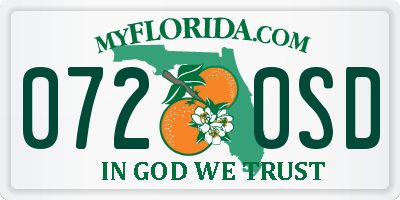 FL license plate 0720SD