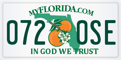 FL license plate 0720SE