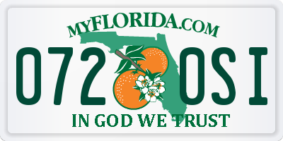 FL license plate 0720SI