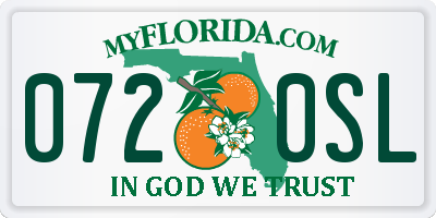 FL license plate 0720SL