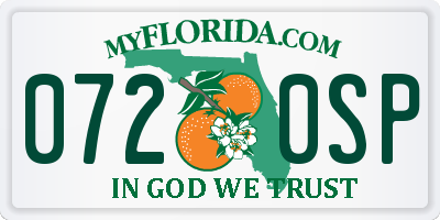 FL license plate 0720SP